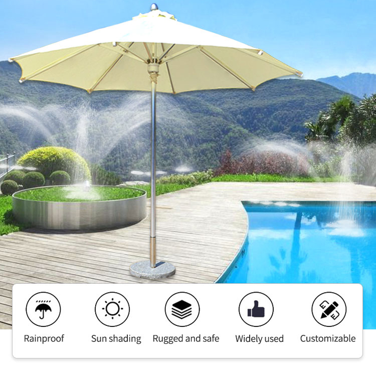 3m Portable Garden Umbrella Unique Cantilever Parasol Design for Sun Protection UV Printed Beach Umbrella for Outdoor(Pic1)