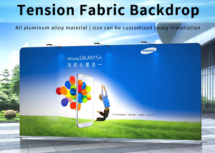 Tension Fabric Backdrop Display Portable Tube Tension Fabric Background Booth Curve Photography Step Repeat Backdrop Sports Indoor Outdoor Exhibitions(Pic1)